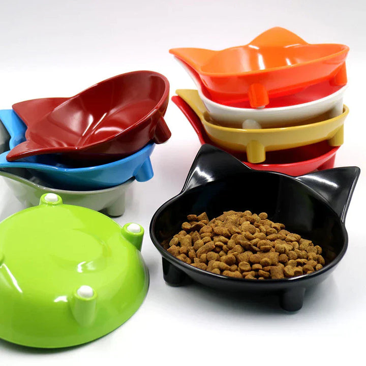 Durable pet food bowl with cute cat ears, an essential animal accessory for feeding