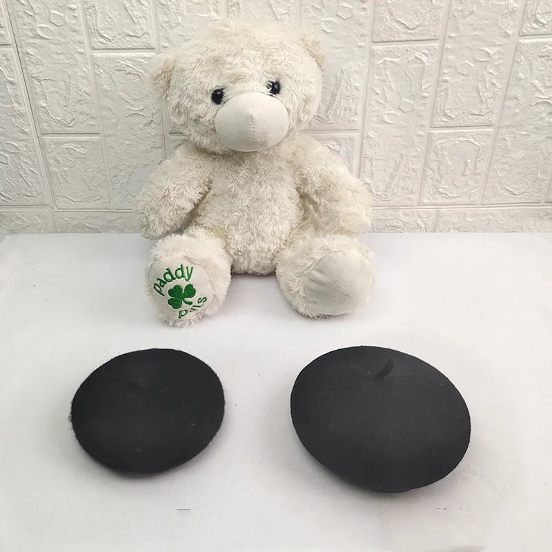 Happy pet wearing a felt beret, showcasing pet fashion and playful pet accessory.