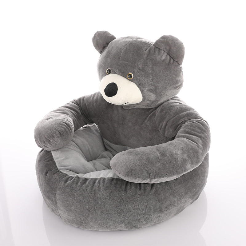 Overview of the cute detachable cuddle bear cat bed; cozy, soft, and comfortable pet accessory