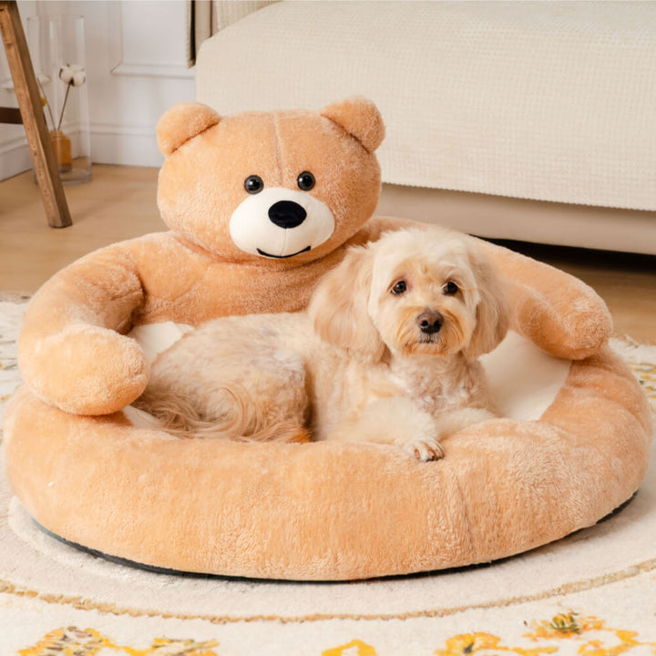 Soft cat bed in bear shape; a cozy sanctuary and comfortable pet furniture for feline friends
