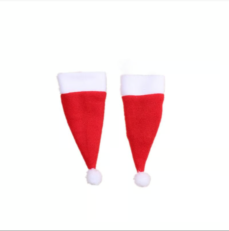 Cat modeling a pet Christmas hat, a charming and cute pet accessory for holiday pet celebrations