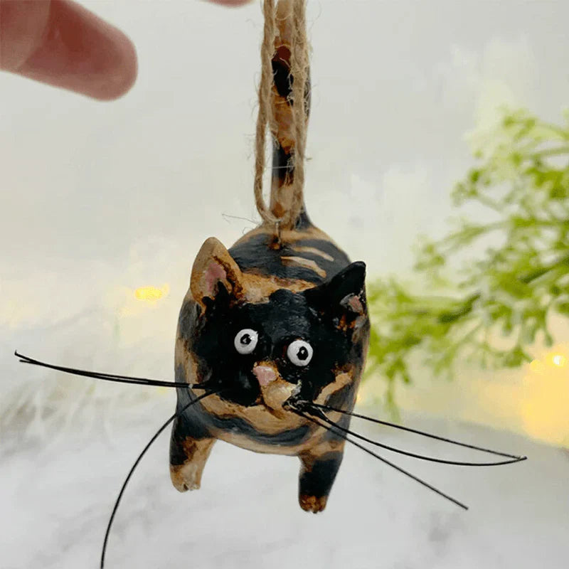 Festive cat Christmas tree ornament, ideal for holiday decor and cat owners.