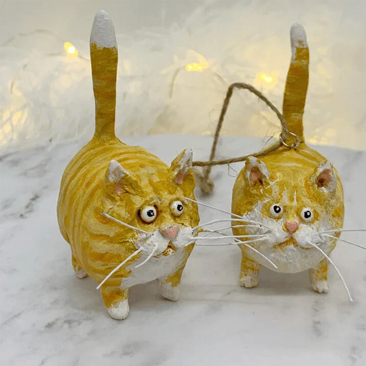 Decorative cat Christmas ornament, perfect for adding a pet-themed touch to your tree.