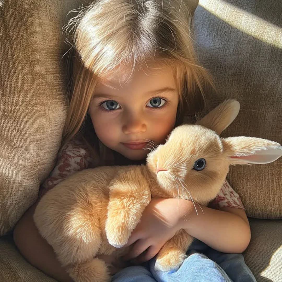 Interactive plush bunny toy for children, featuring soft fabric and engaging electronic functions