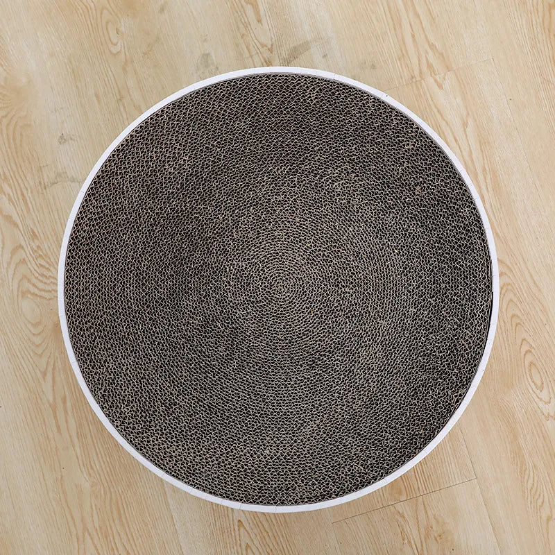 Cute patterned round cat mat, provides a comfortable relaxation spot and effective claw care.