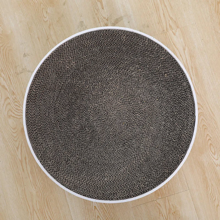 Cute patterned round cat mat, provides a comfortable relaxation spot and effective claw care.