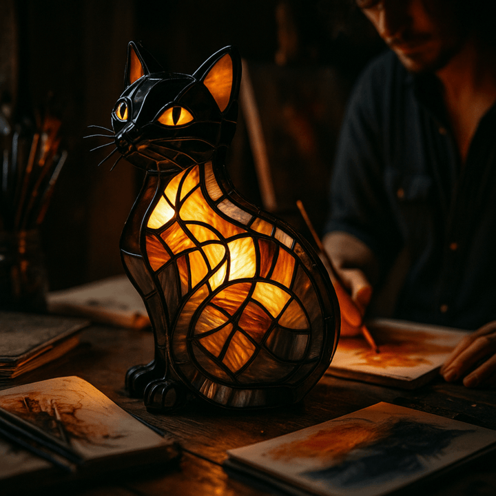 Adorable cat night light, a battery-powered LED silicone lamp designed for whimsical room decor and gentle ambiance.