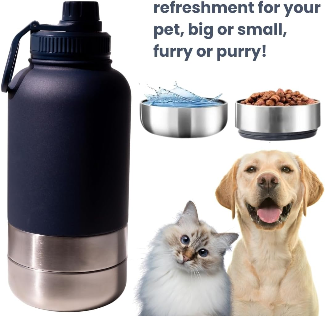 Unisex Pet Travel Water Bottle with Removable Bowl