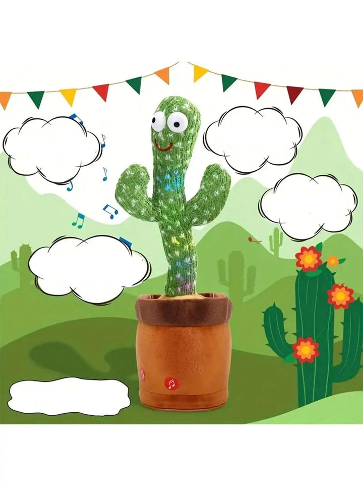 Portable educational dancing cactus plush, a fun talking and singing interactive toy for children.