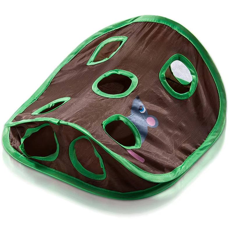 Pet supplies: Dark brown cat play mat, an interactive toy for hide-and-seek and hunting games.