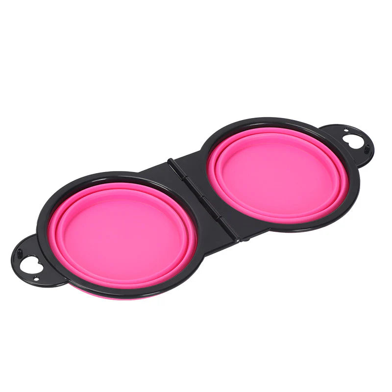 Collapsible Adjustable Double Pet Feeding Bowl