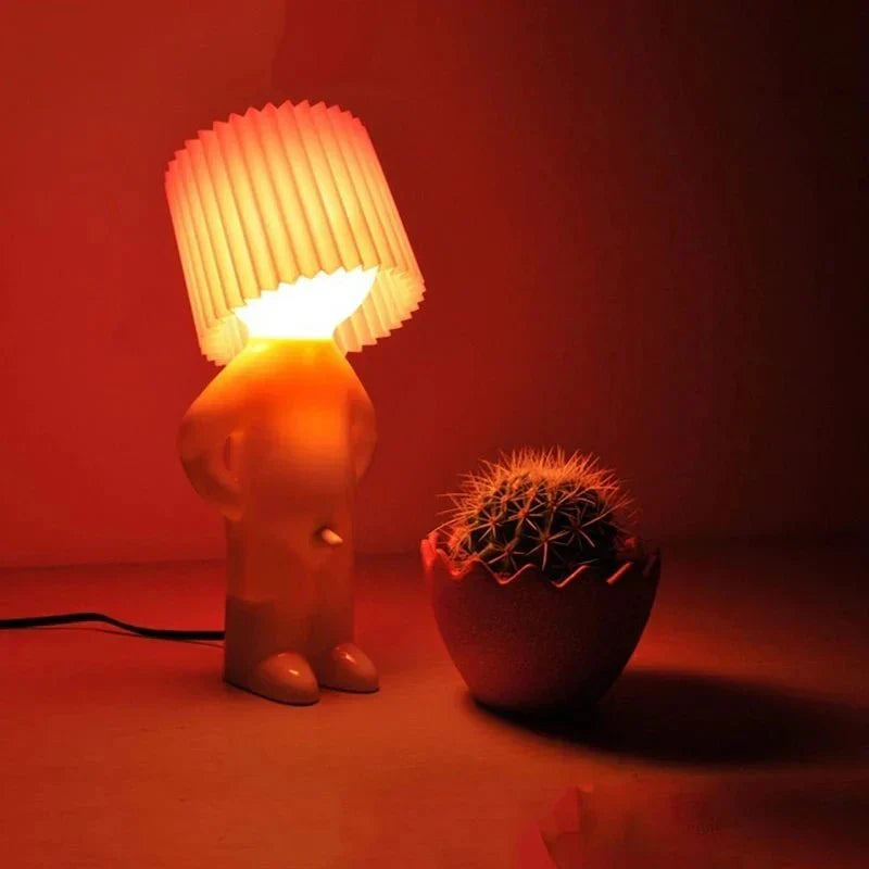 Colorful LED mood light, whimsical decorative lamp with a unique design, vibrant home accent.