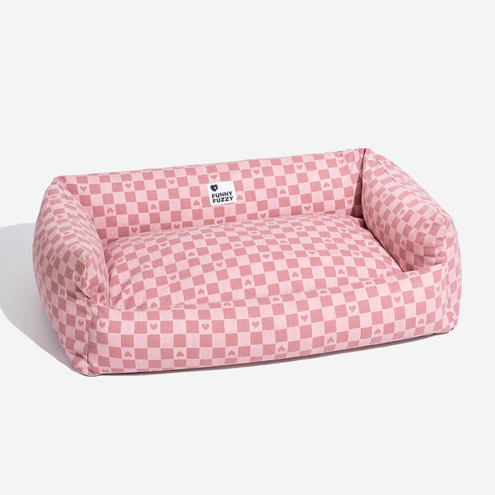Washable dog sofa bed, deep sleep comfort for pets with a reversible mat