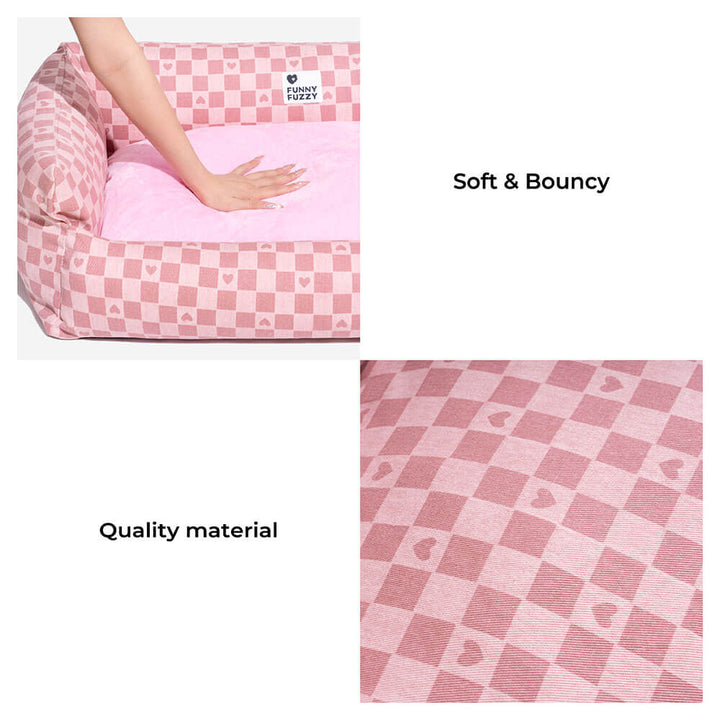 Dog sofa bed with a reversible mat, perfect for deep sleep and pet comfort