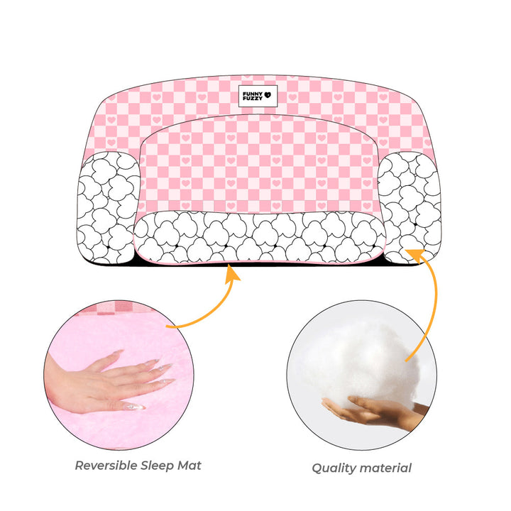 Plaid deep sleeping dog bed, a washable pet sofa for maximum dog comfort