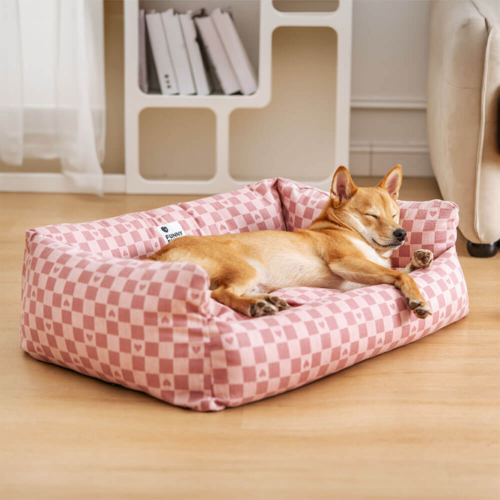 Deep sleep dog bed and pet sofa, easy to clean with a washable reversible mat