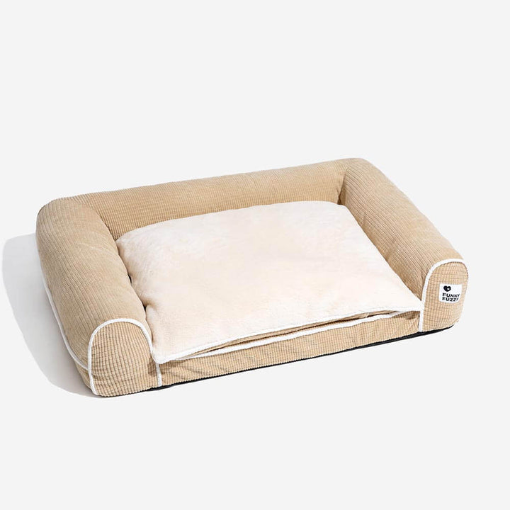 Pet sofa bed, flannel, orthopedic, washable, essential pet supplies