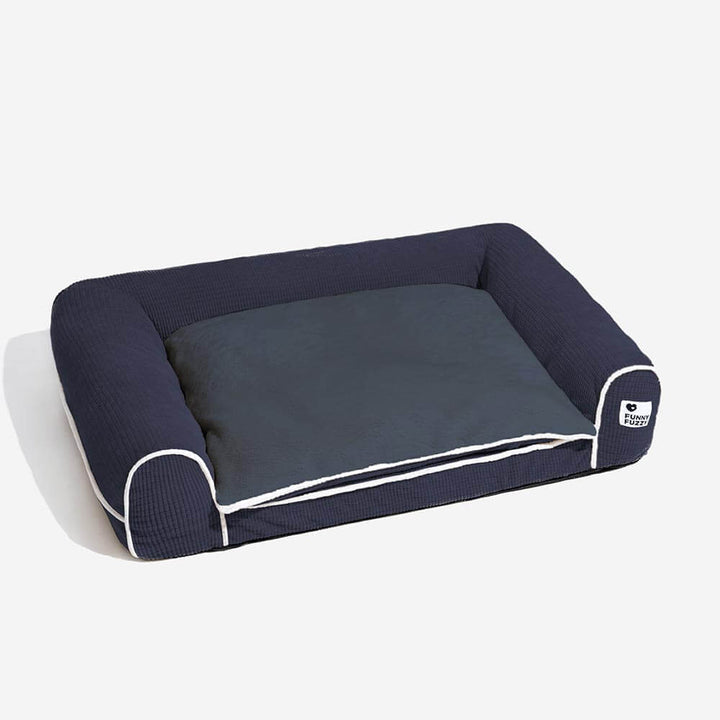 Orthopedic flannel dog sofa, washable for hygiene, comfortable pet bed