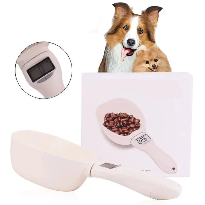 Measuring spoon digital scale, essential pet feeding tool for precise cat and dog food portions.