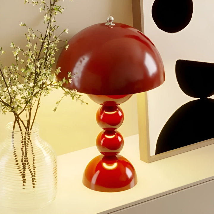 Beautiful flower bud LED table lamp, dimmable, enhances modern home decor.