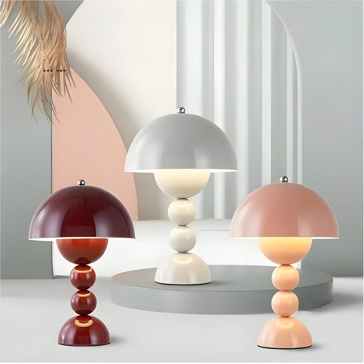 Modern dimmable LED table lamp, sleek Nordic design with a flower bud silhouette.