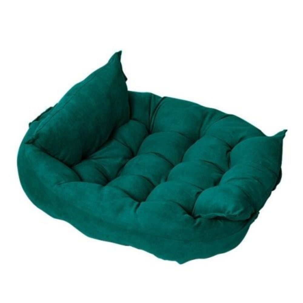 Luxury velvet dog bed, 3-in-1 adaptable lounger, ideal for pet relaxation, washable