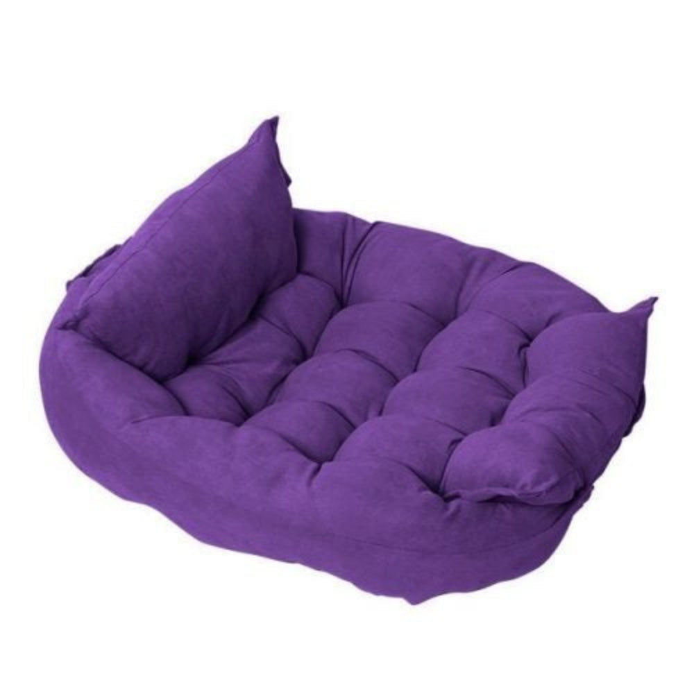 Convertible pet bed for dogs, adaptable lounger with plush velvet comfort and portability