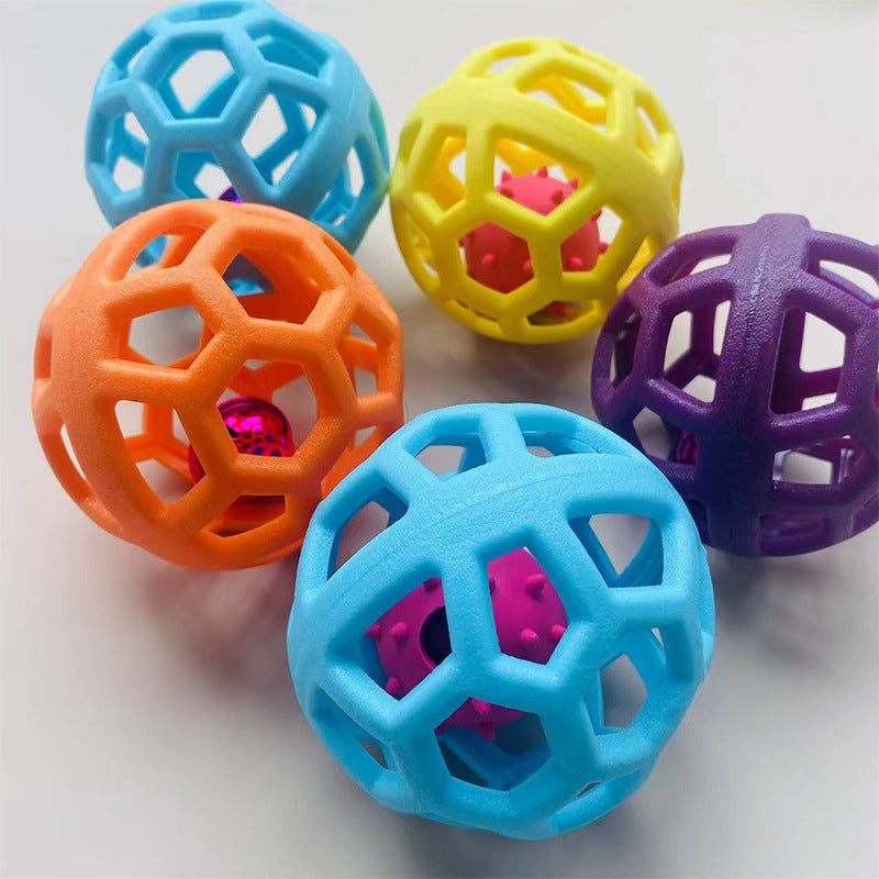 Interactive dog sniffing ball chew toy, promotes dental health & engages pets in fun activity