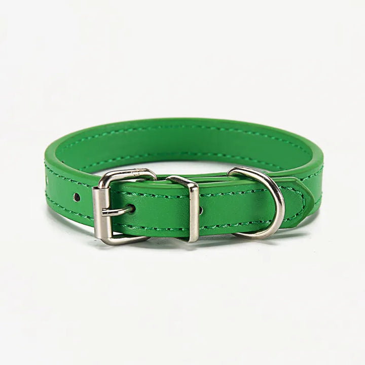 Dog collar made from genuine leather, adjustable for comfort, rugged pet supplies