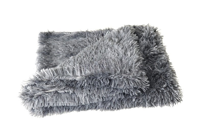 Dog anxiety relief blanket, soft vegan fur pet throw, machine washable for small dogs
