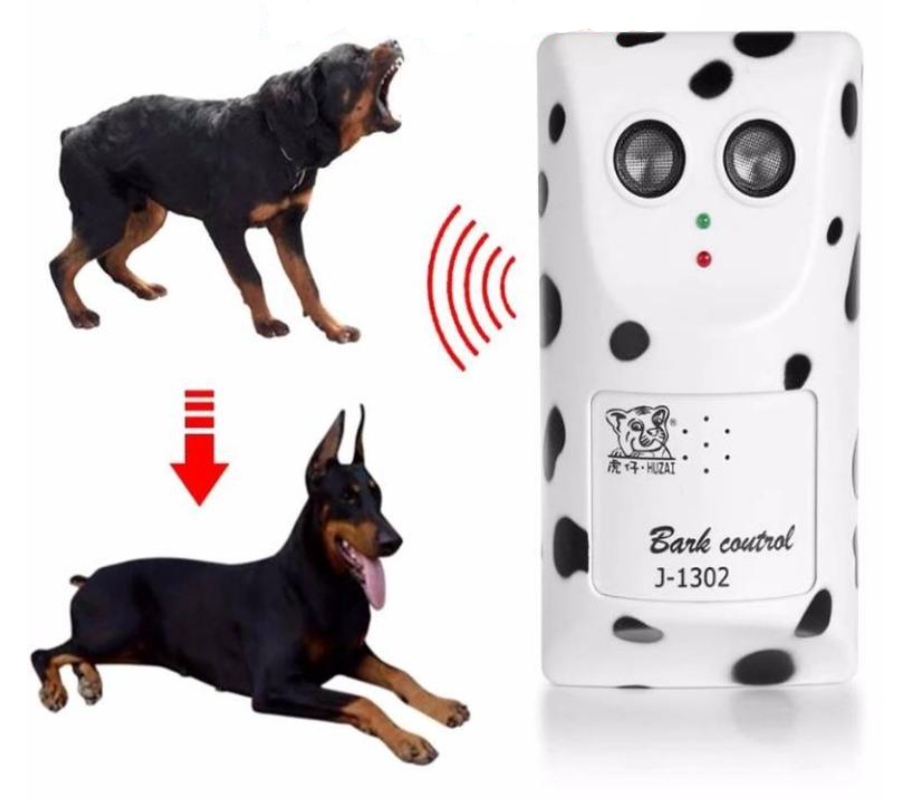 Dog Bark Control Ultrasonic Training Device, handheld, black with silver button