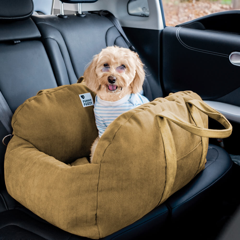 Comfortable dog car seat bolster, designed for pet safety and a cozy ride during car travel