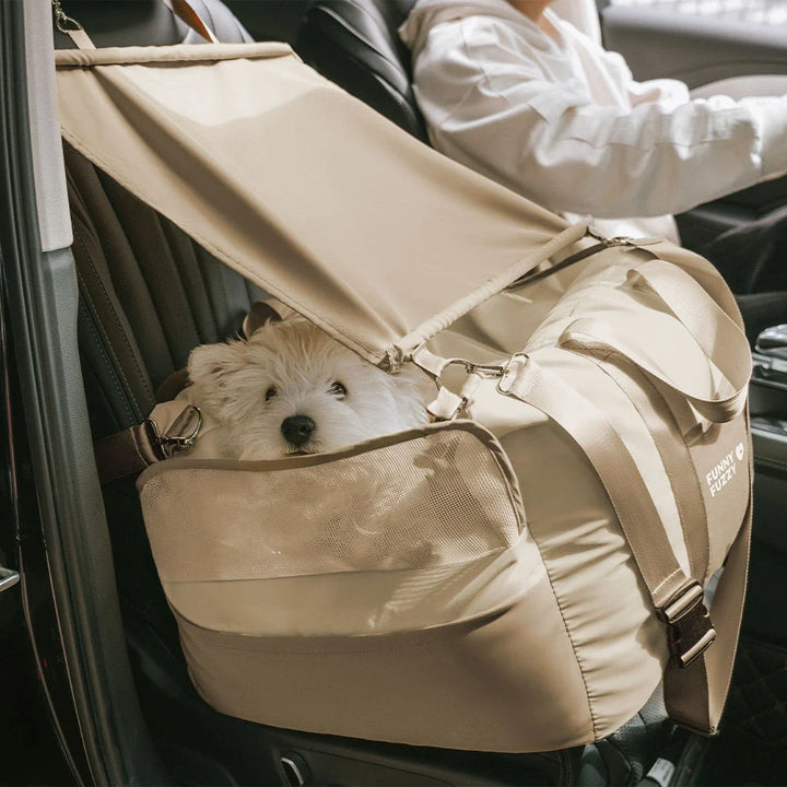Secure dog car seat for pet travel, preventing car sickness for small and medium dogs