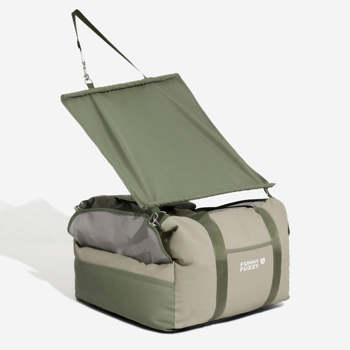 Washable dog booster seat for small pets, ensuring cleanliness after long trips