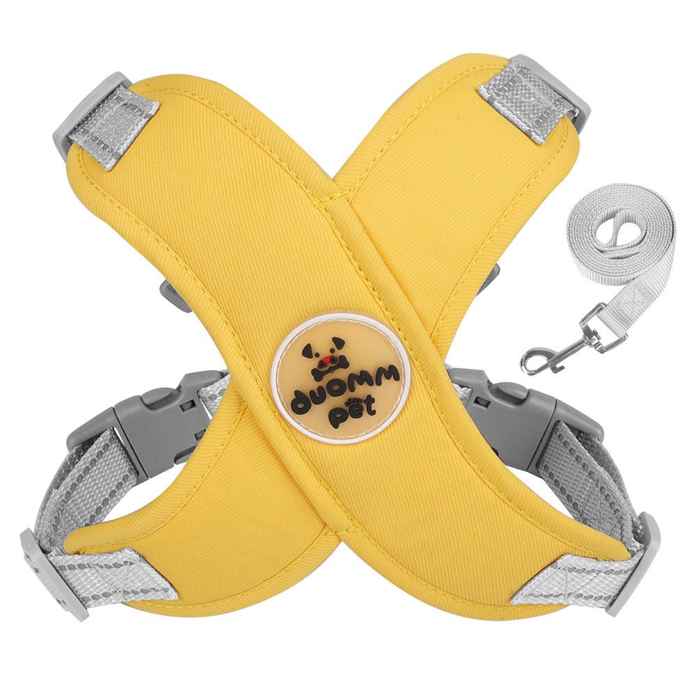 Adjustable pet accessory: dog crossed harness and leash set, ideal for medium dog comfort and safety