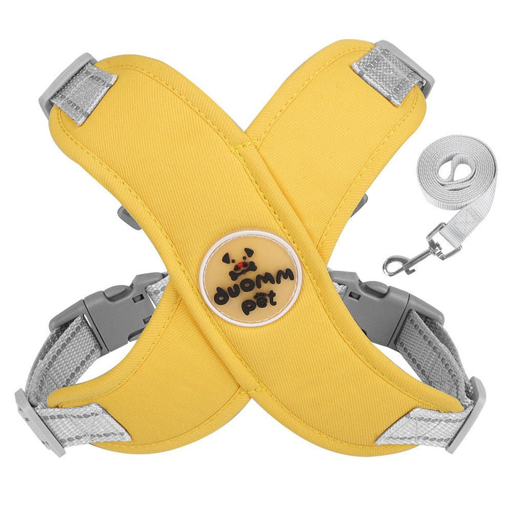 Adjustable pet accessory: dog crossed harness and leash set, ideal for medium dog comfort and safety