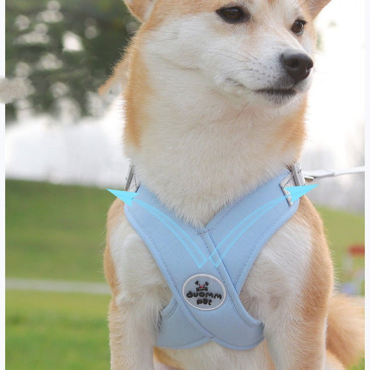Breathable dog harness & leash set, cross-back design, perfect outdoor gear for small to medium dogs