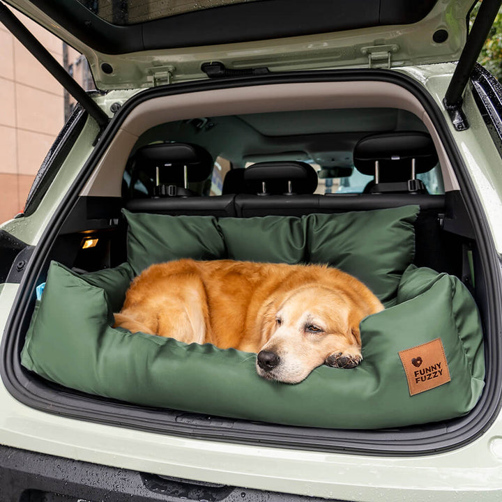 Medium dog car seat, waterproof, back seat bed, reliable pet travel gear.