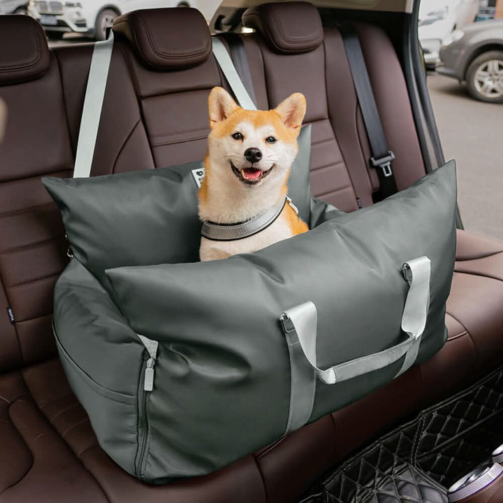 High-quality pet booster seat, dog car seat, featuring a safety belt and non-slip technology.