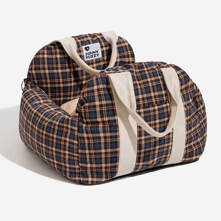 Your dog's safe haven on the road: Car booster seat with safety belt & non-slip base.