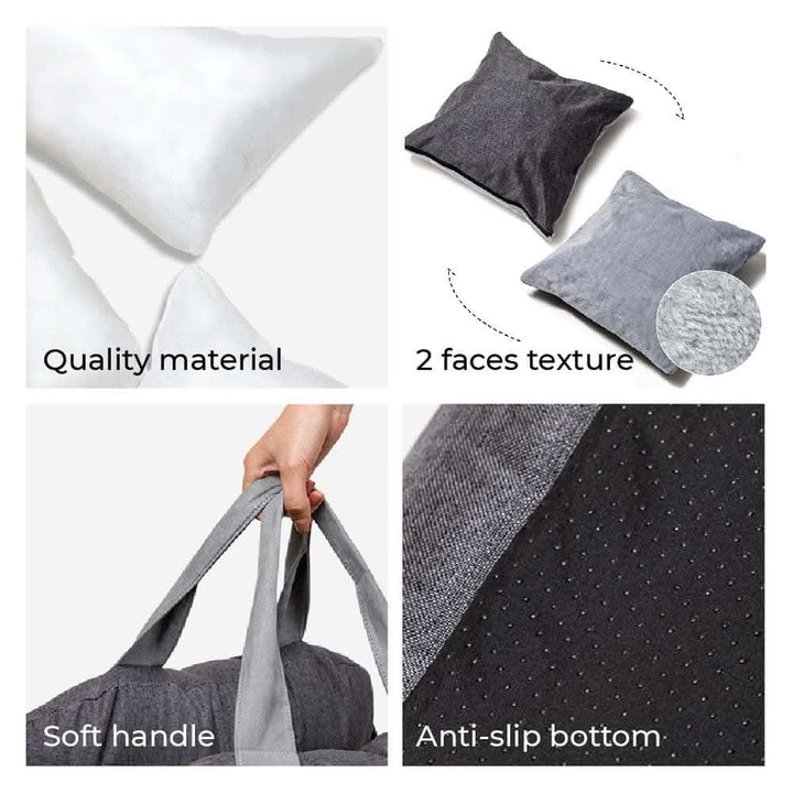 Dog supplies: Premium dog car seat, pet booster with safety belt and non-slip base.
