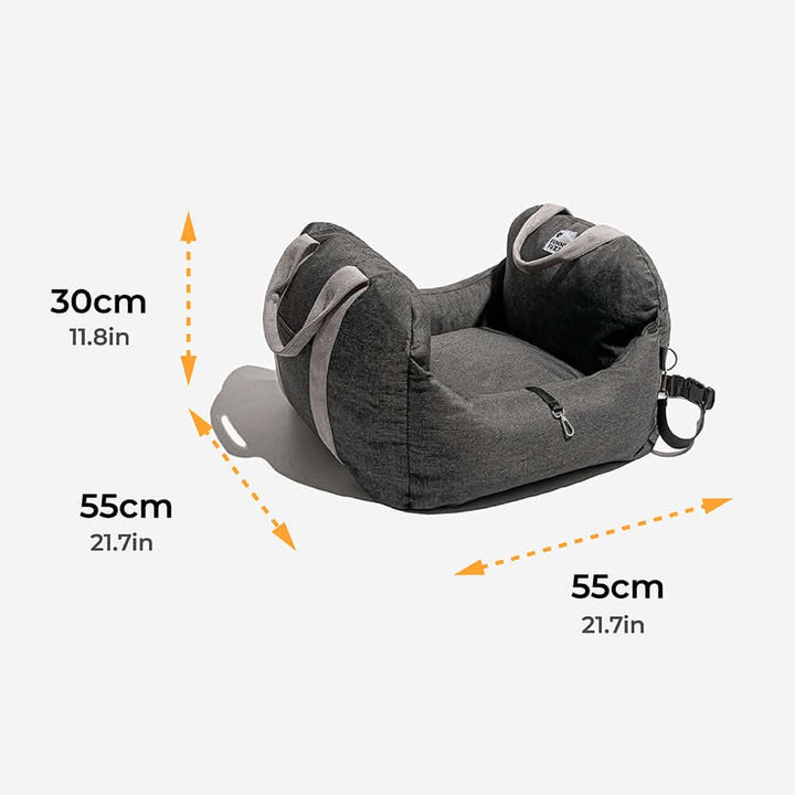 Car travel essential: Dog booster seat ensuring pet safety with a secure belt & non-slip design.