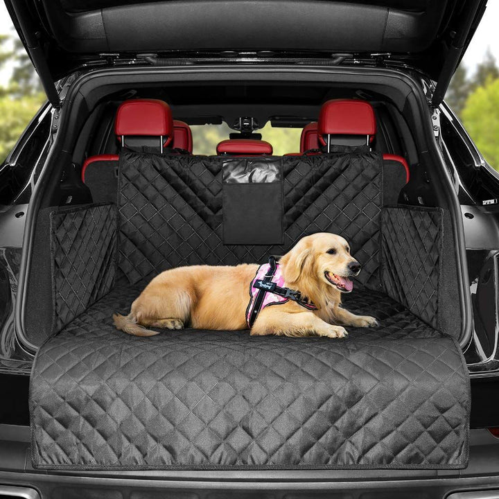 Dog car boot protector for SUV, waterproof & durable pet travel liner for vehicle interior