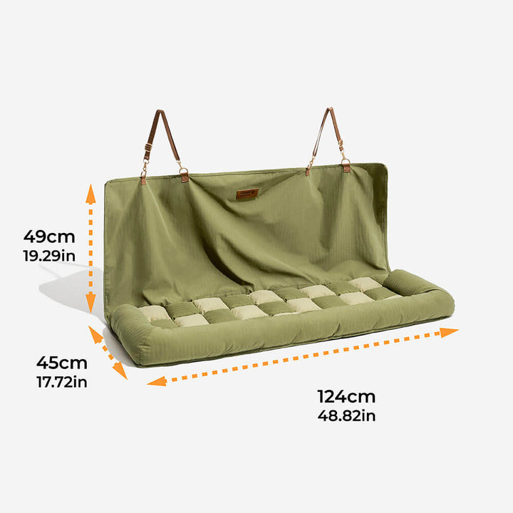 Two-in-one dog travel bed & car seat, high-quality bolster for pet security