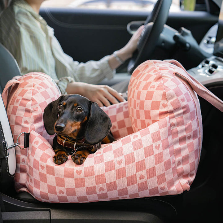 Washable dog car seat for travel, quick-drying fabric, ready for next adventure.