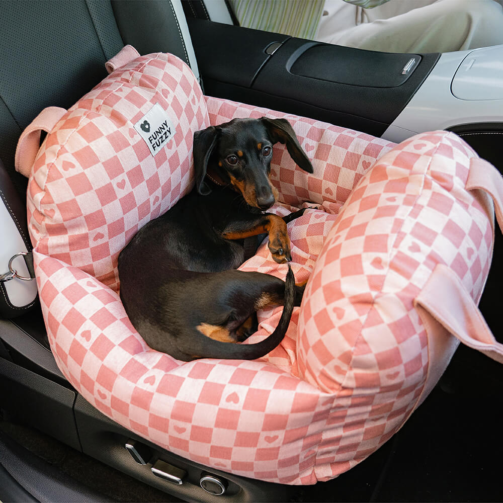 Comfortable dog car bed, memory foam base, supports joints during long trips.