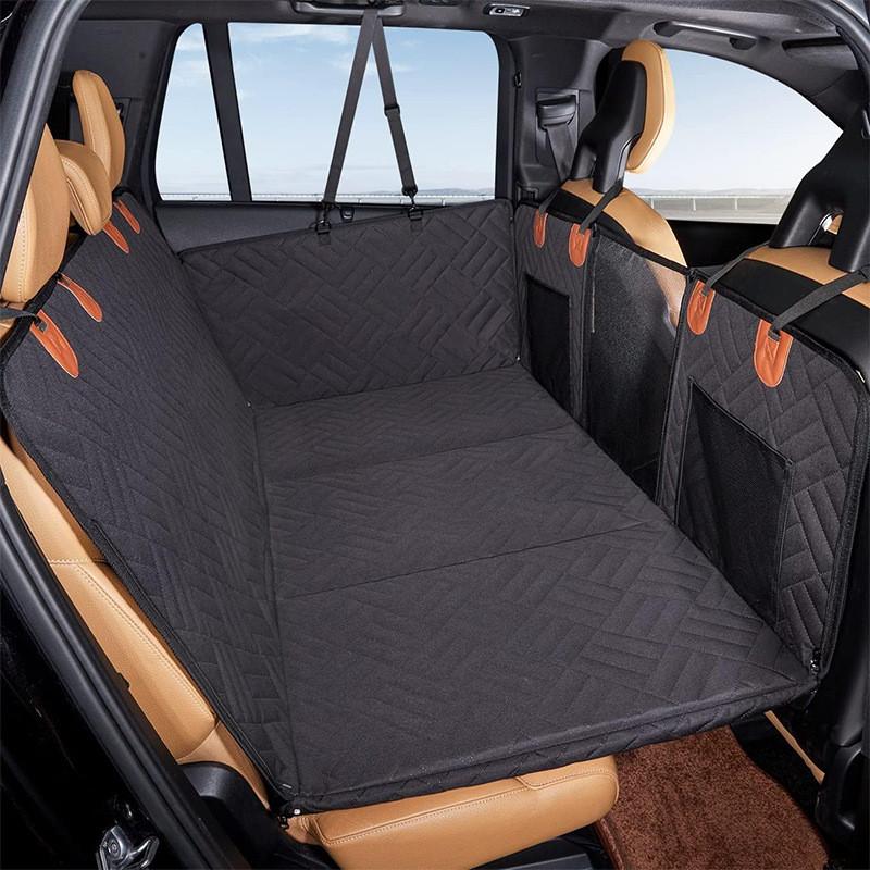 Secure & pet-friendly dog car seat cover with door shields, protecting your vehicle's interior during travel.