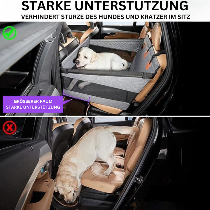 Pet travel safety: dog car seat with hard floor, high sidewalls & easy clean features.