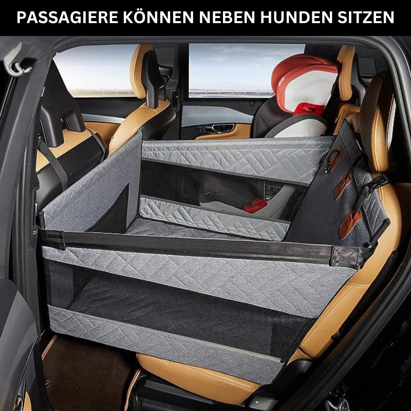 Hard floor dog car seat with high sidewalls, ensuring pet safety & comfort during travel.