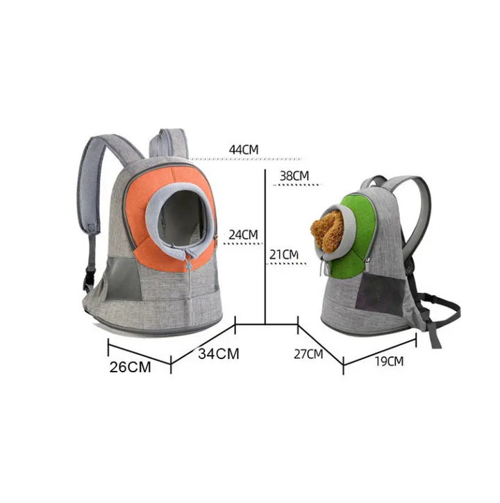 Breathable pet backpack with viewing window for comfortable car travel, ideal for small dogs